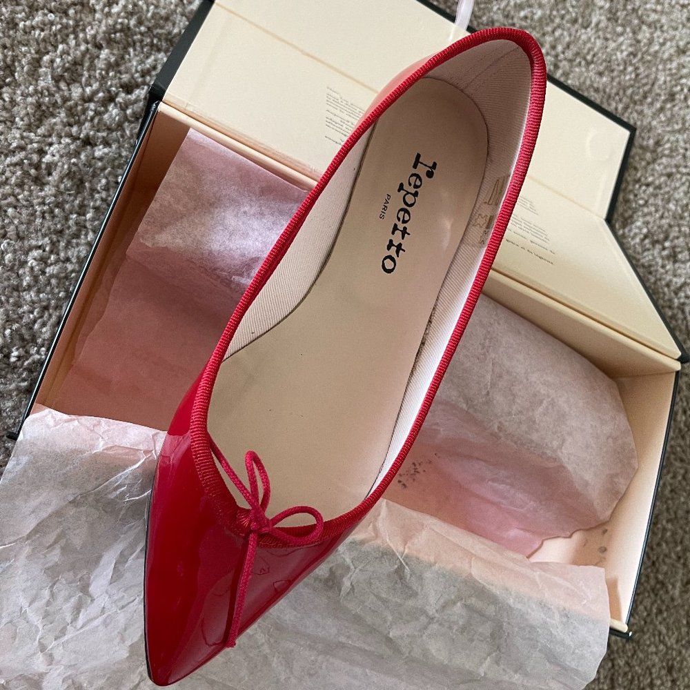 Repetto Brigitte Patent Leather Pointed-Toe Flat